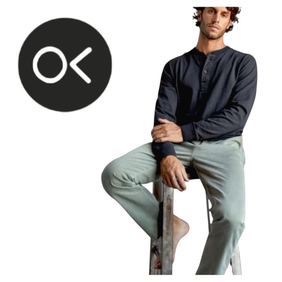 Outerknown Men's Black Henley Long-Sleeve T-Shirt. Large NWT - Picture 7 of 11